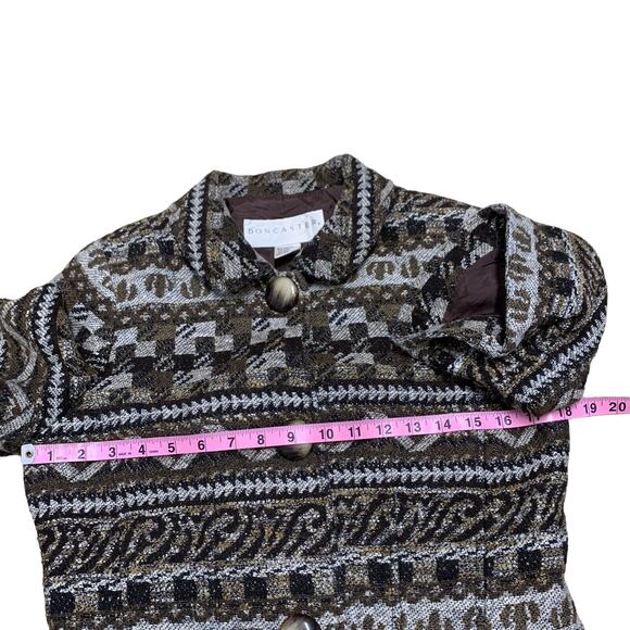 DONCASTER Brown Button Front Blazer Jacket Suit - Size 8 - Picture 12 of 12